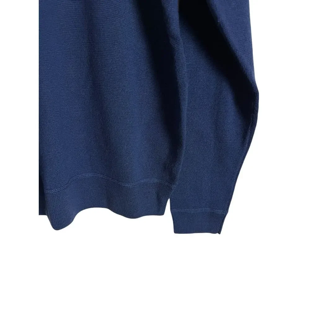 AYR The Two-a-Days Navy Blue Merino Wool Crewneck Pullover Sweater Size Small